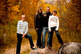 Family Portrait with Autumn Leaves